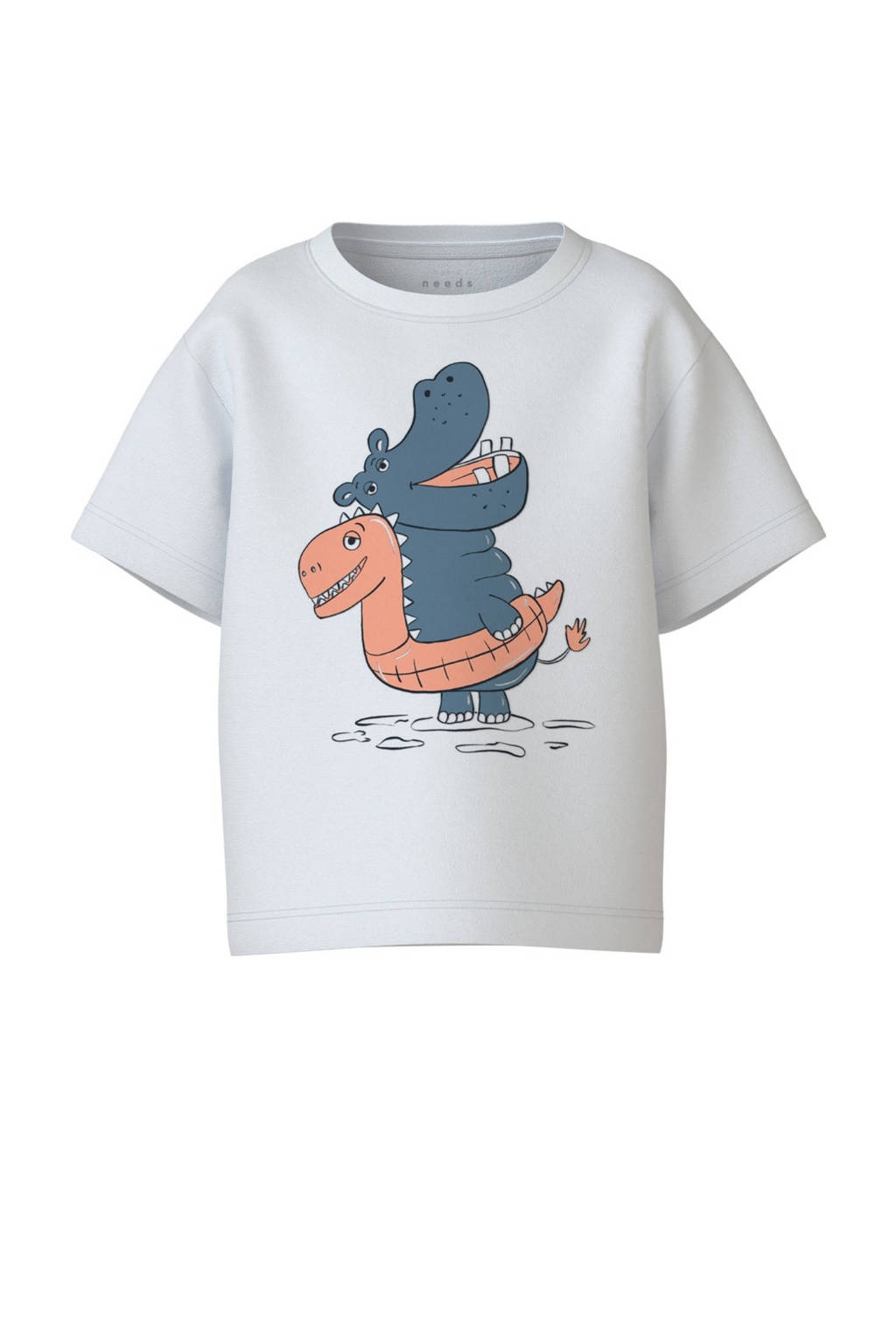NAME IT T-shirt - set van 2 blauw/wit