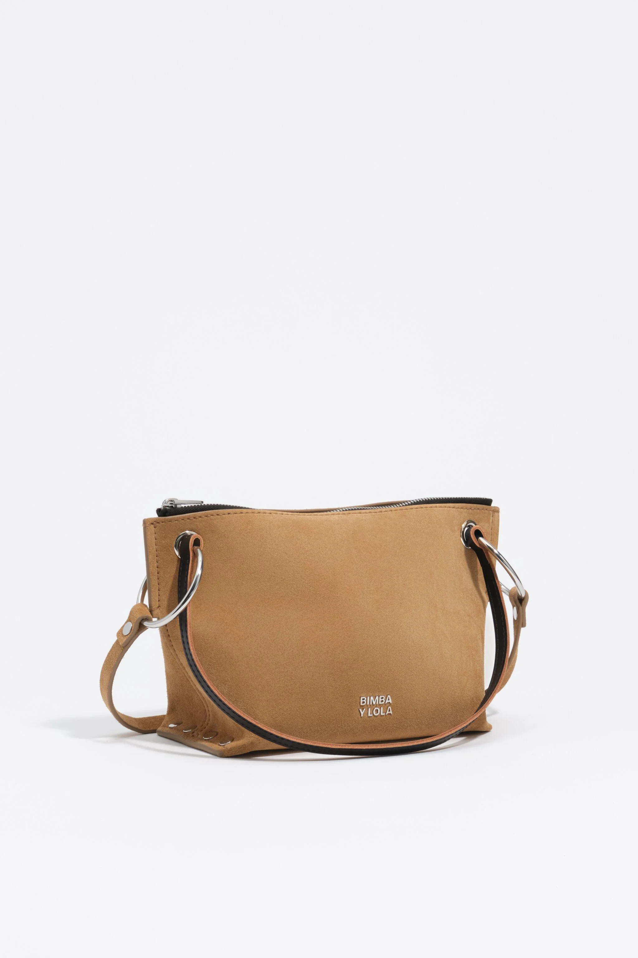 Bolsa Trapecio média em camurça natural