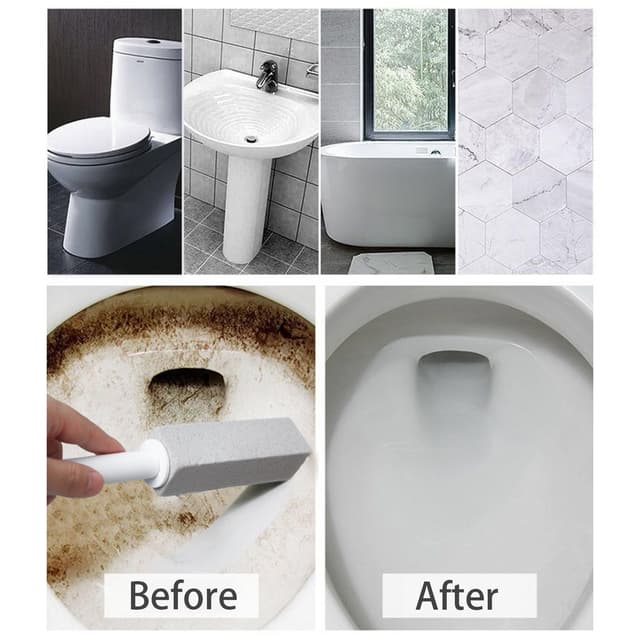 3-pak toiletbørste med pimpsten Grå
