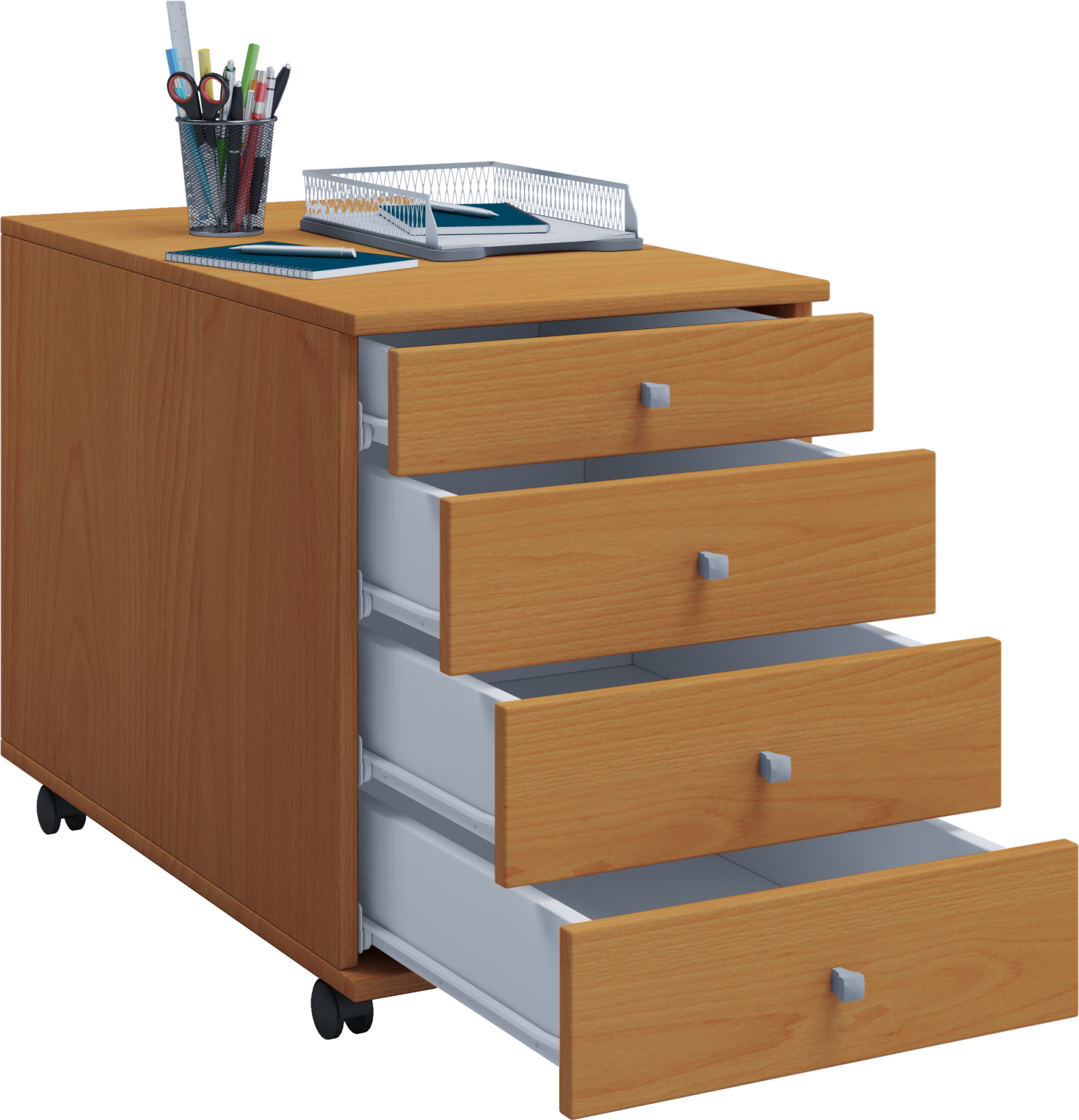 Rollcontainer LONA MAXI - Buche - 4 Schubladen