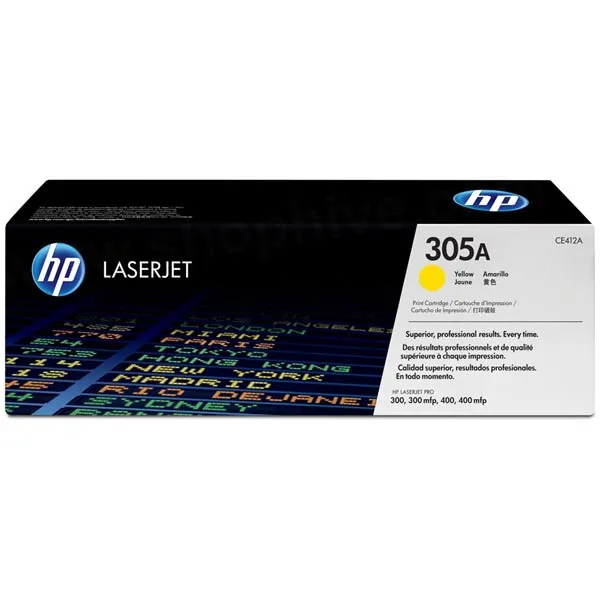 HP 305A - Gul - original - LaserJet - tonerpatron (CE412A) - for LaserJet Pro 300 M351, 400 M451, MFP M375, MFP M475