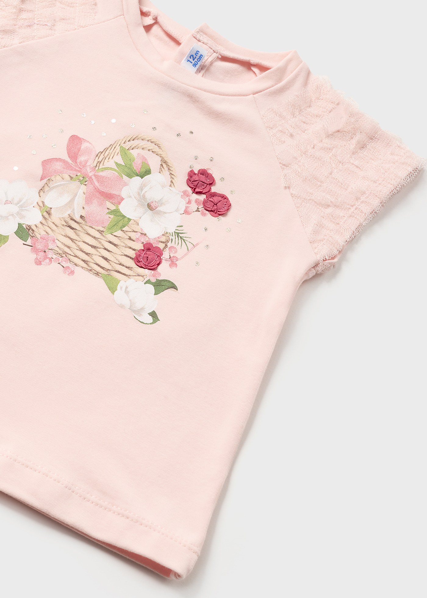 Conjunto de duas peças com saia de tule para bebê