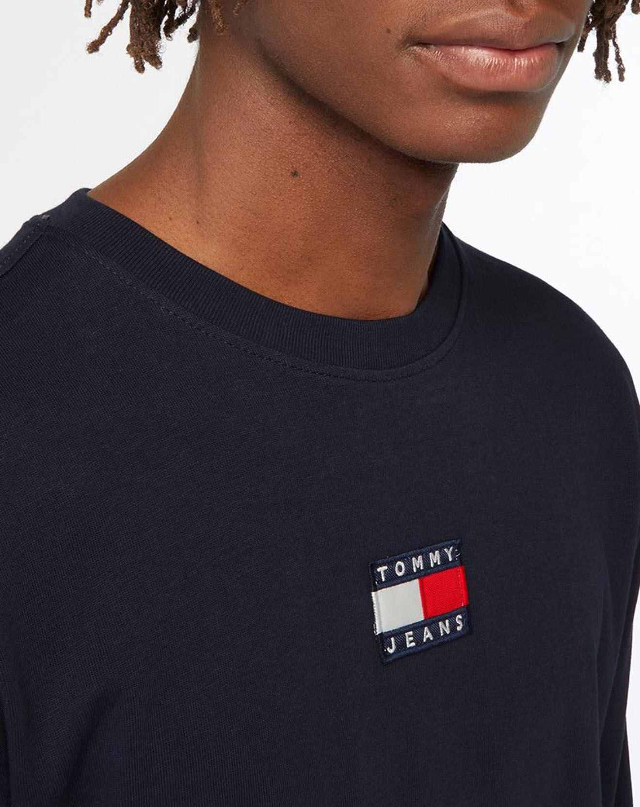 Tommy Jeans T-Shirt 100% Coton Bio Badge bleu marine