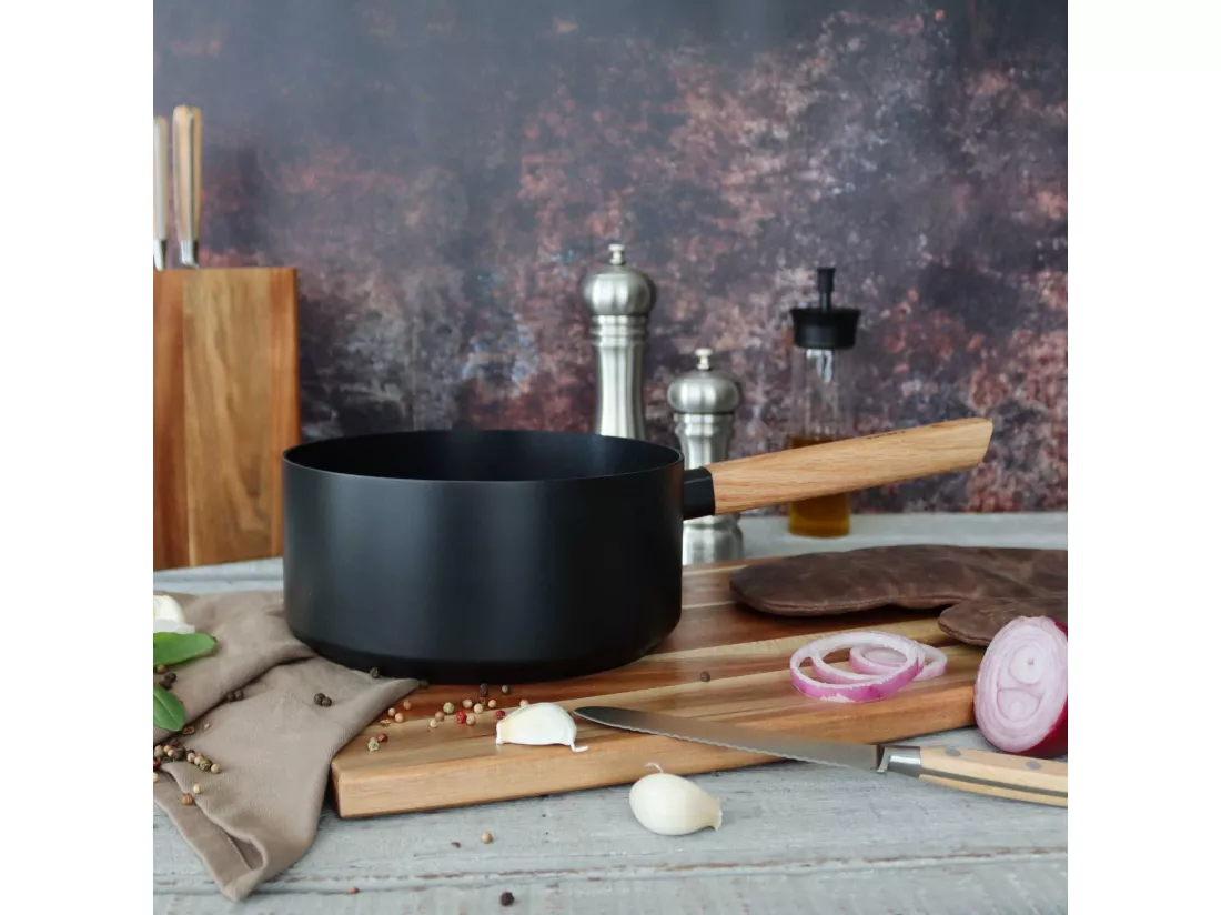 Ogo Living - Casserole Ector Induction En Aluminium Et Manche En Bois 20 Cm