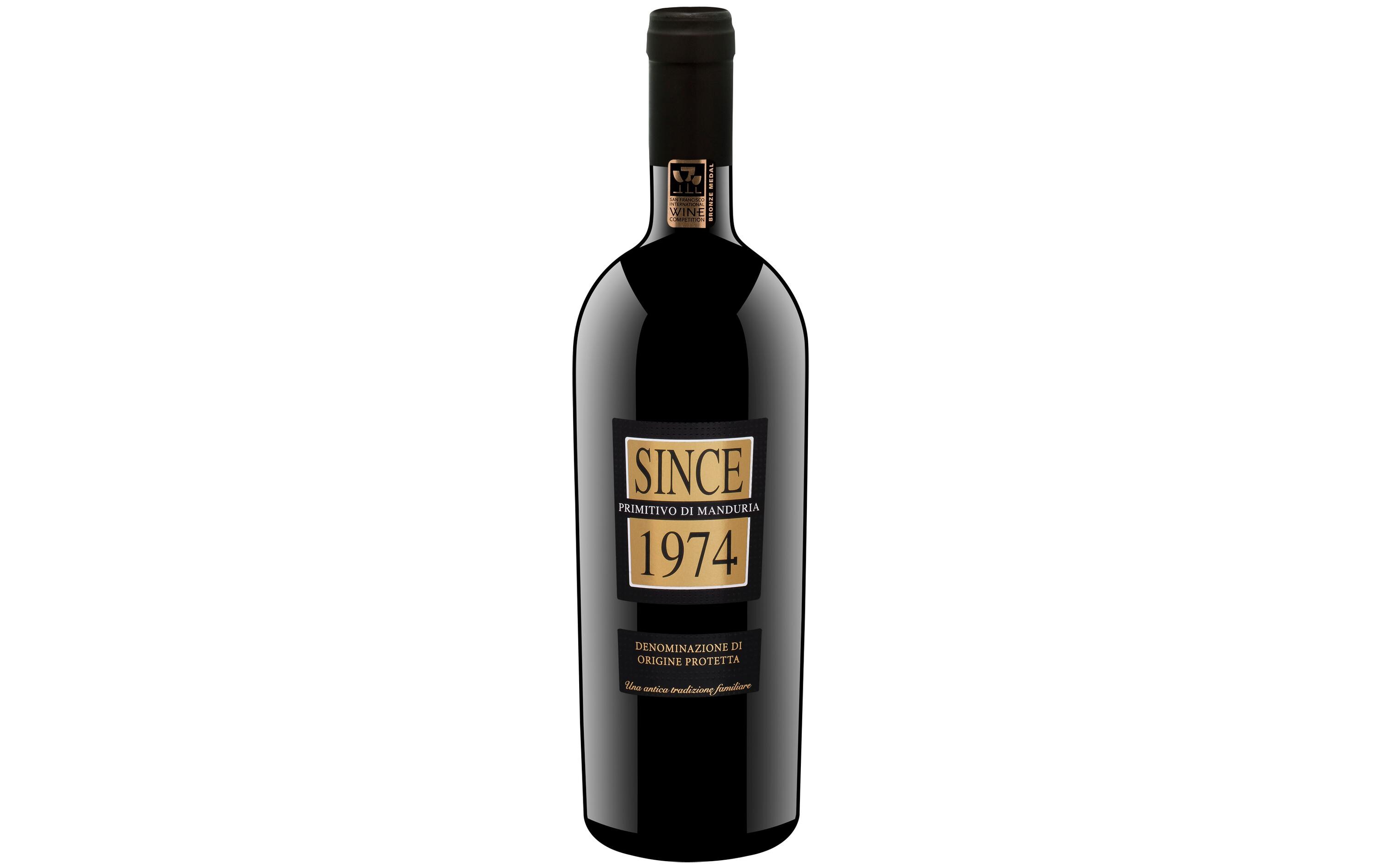 Since 1974 Primitivo di Manduria DOP 0.75 lFruchtig-frischer Rotwein aus Italien