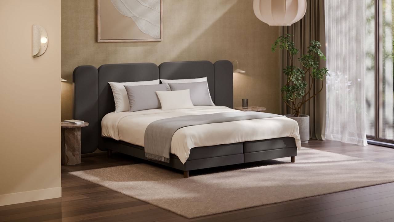 Elektrische boxspring Ridge met Kårlsson Excellence matras - Warm wool anthracite