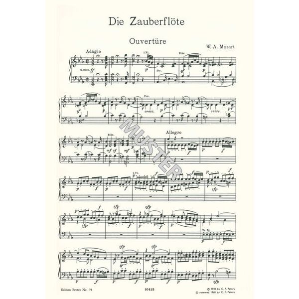 Edition Peters Mozart Zauberflöte KV 620
