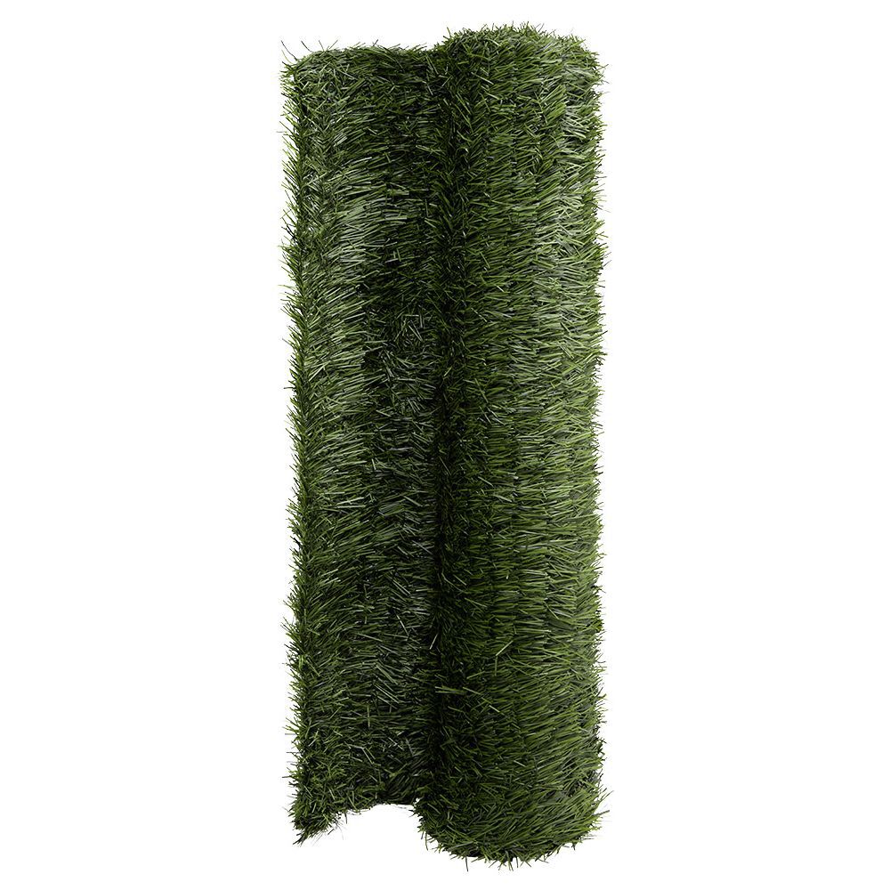 Haie artificielle fine bicolore vert 110 brins L300 x H100 cm