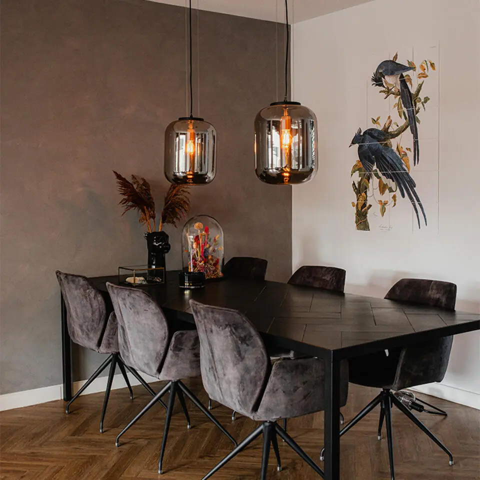 Qazqa hanglampen bliss zwart e27