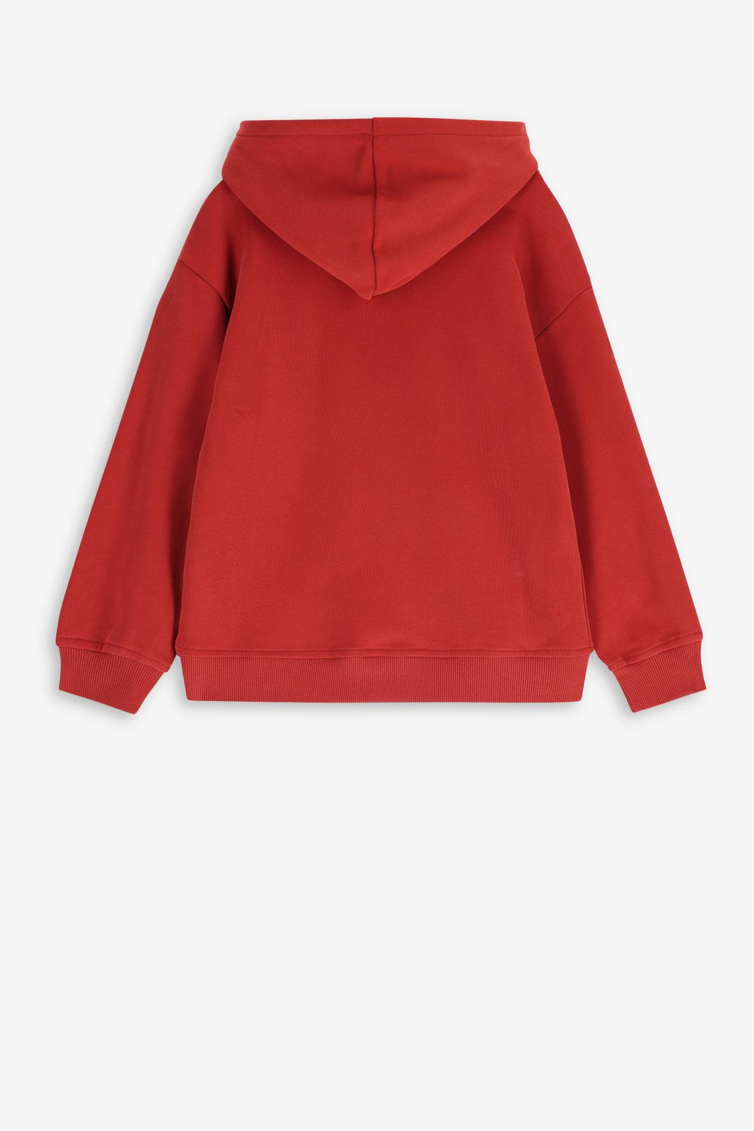Rode hoodie met flock print