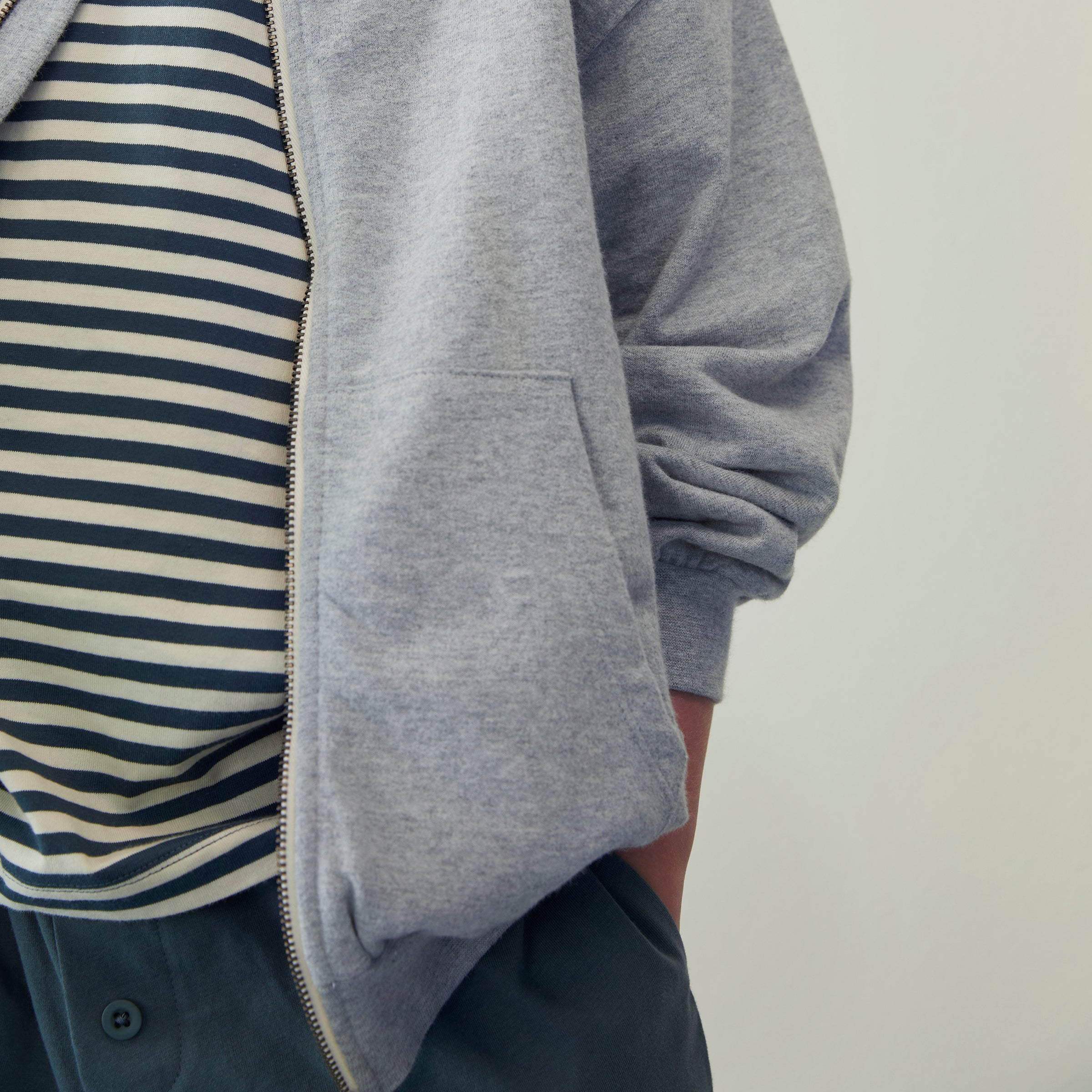Shorts Button Blue Grey