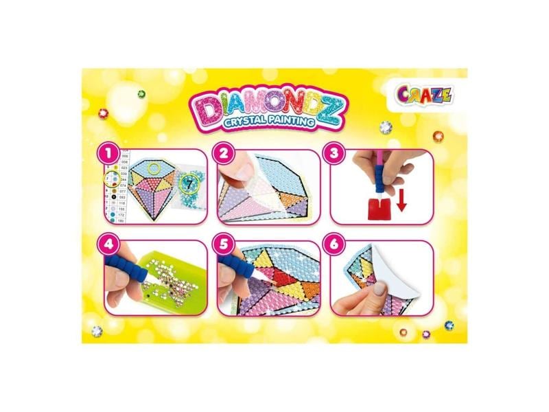 Craze Bastelset Diamondz – Mega Set Stickers DIY-Set mit Diamantenmalerei für kreativen Bastelspass