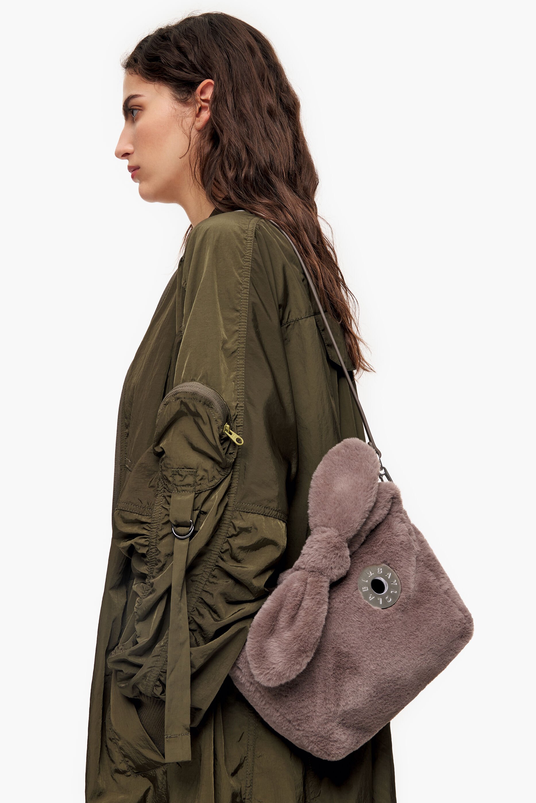 Bolsa Hobo tamanho P em pele cinza