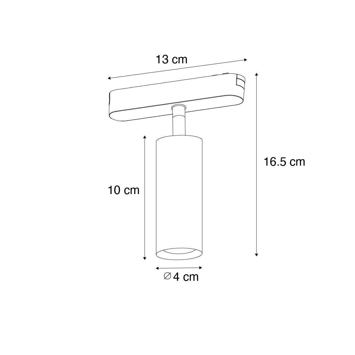 Moderne spot zwart voor railsysteem 1-fase 4.5W 3000K - Magnetic Samson