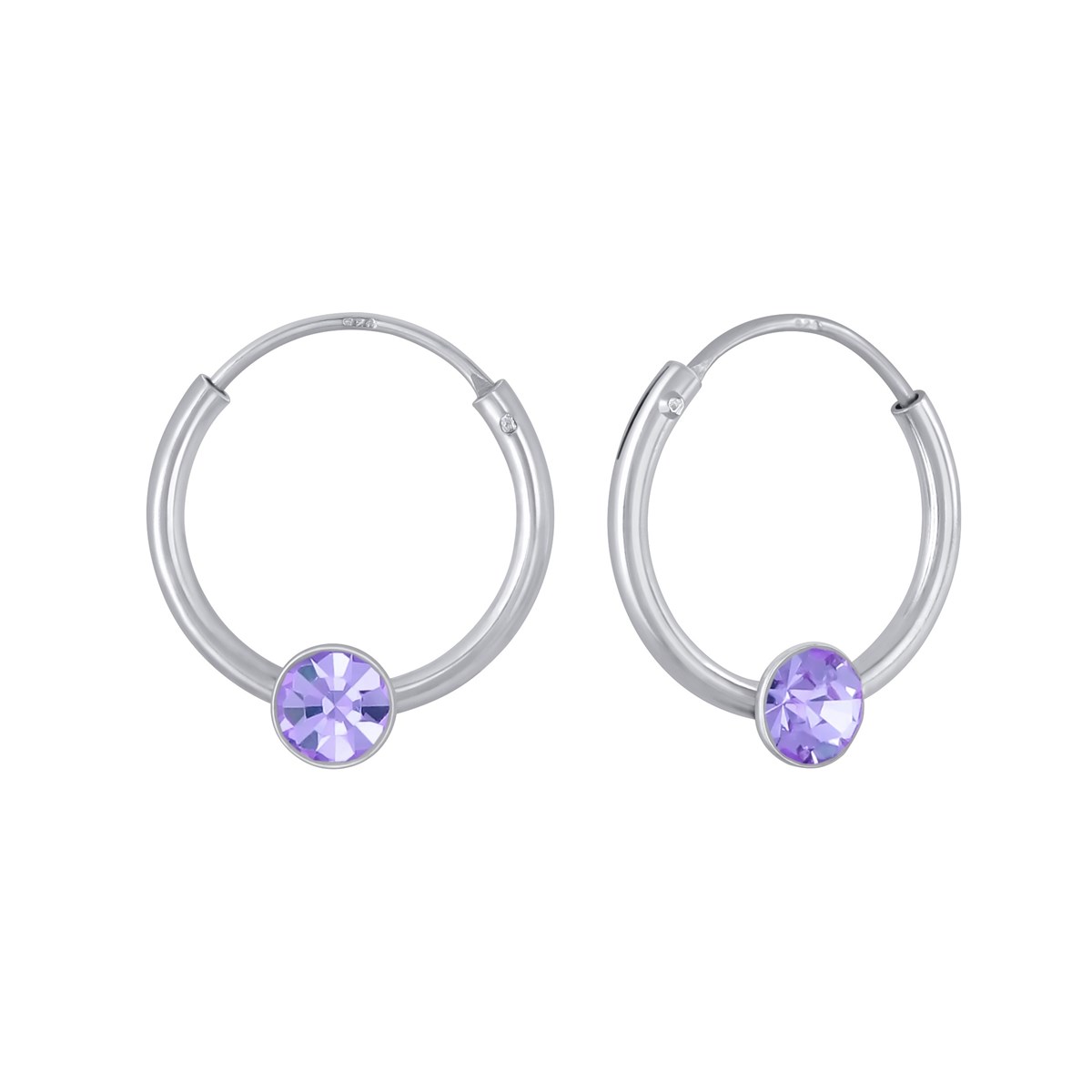 Boucles d'oreilles enfant cristal en argent 925