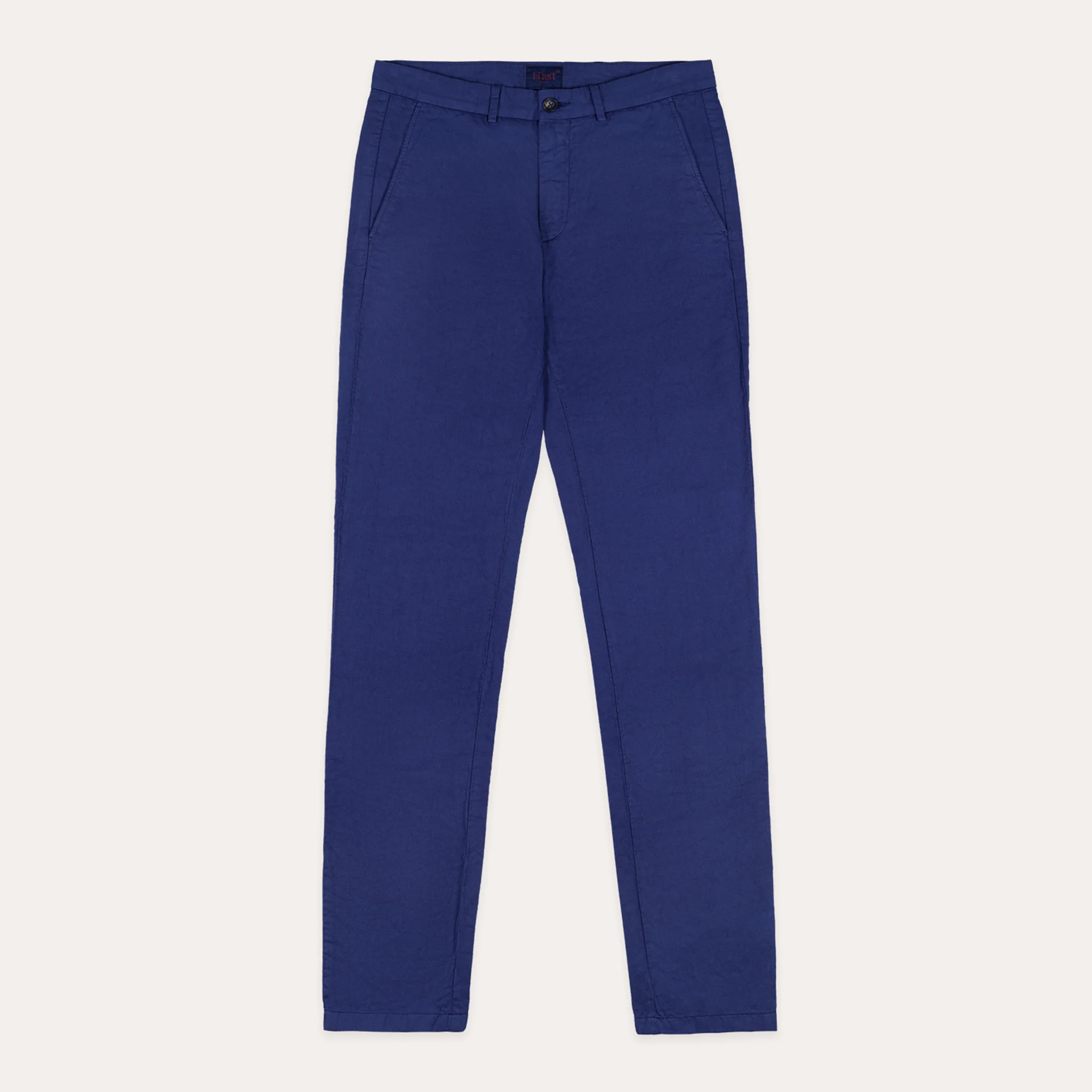 Indigo linen and cotton chinos