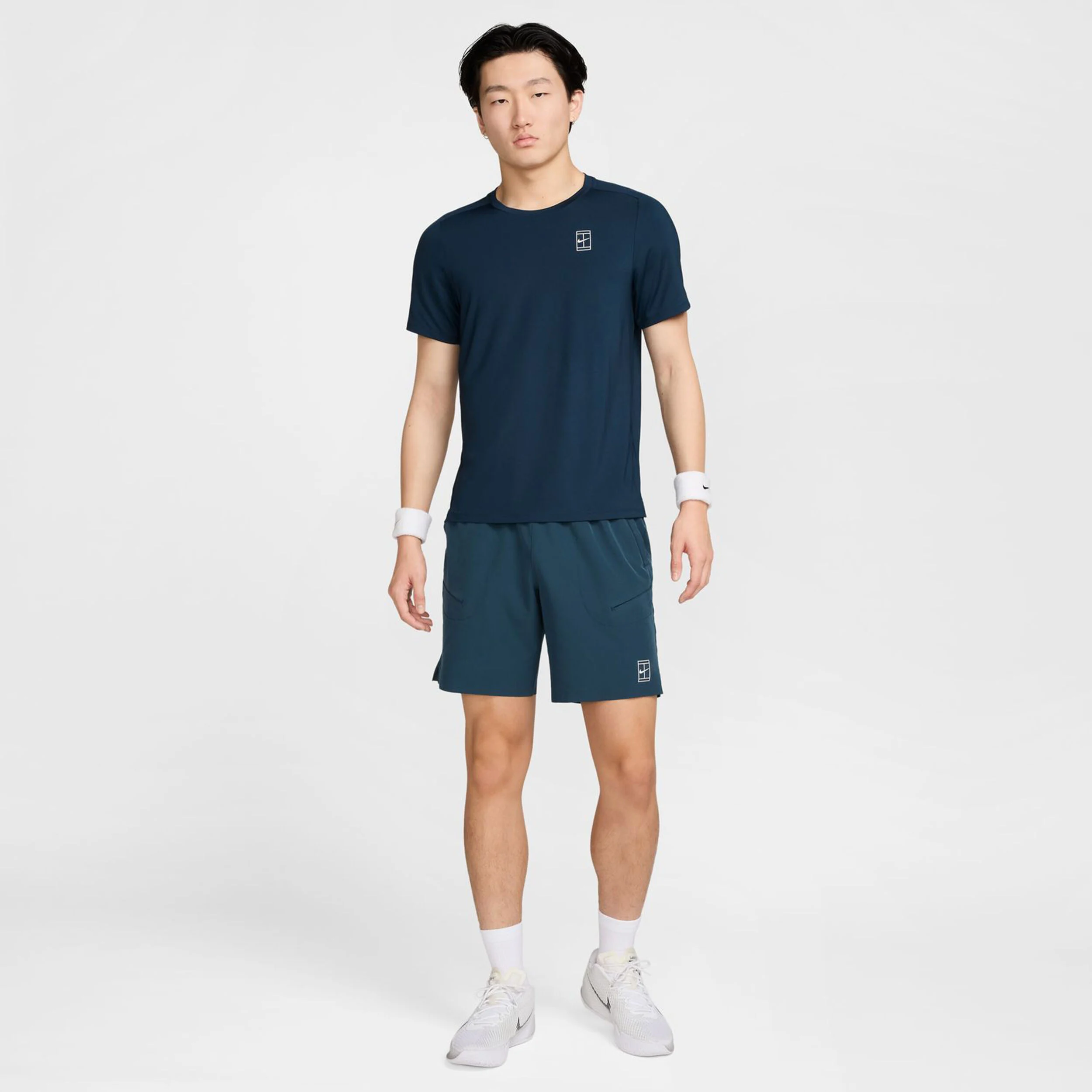 Nike Court Dri-Fit Advantage 8in Shorts Hommes - Bleu Foncé , Blanc