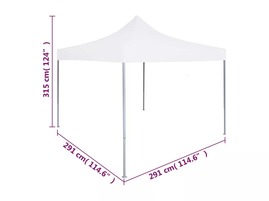 Tente de réception pliable professionnelle 3x3 m Acier Blanc