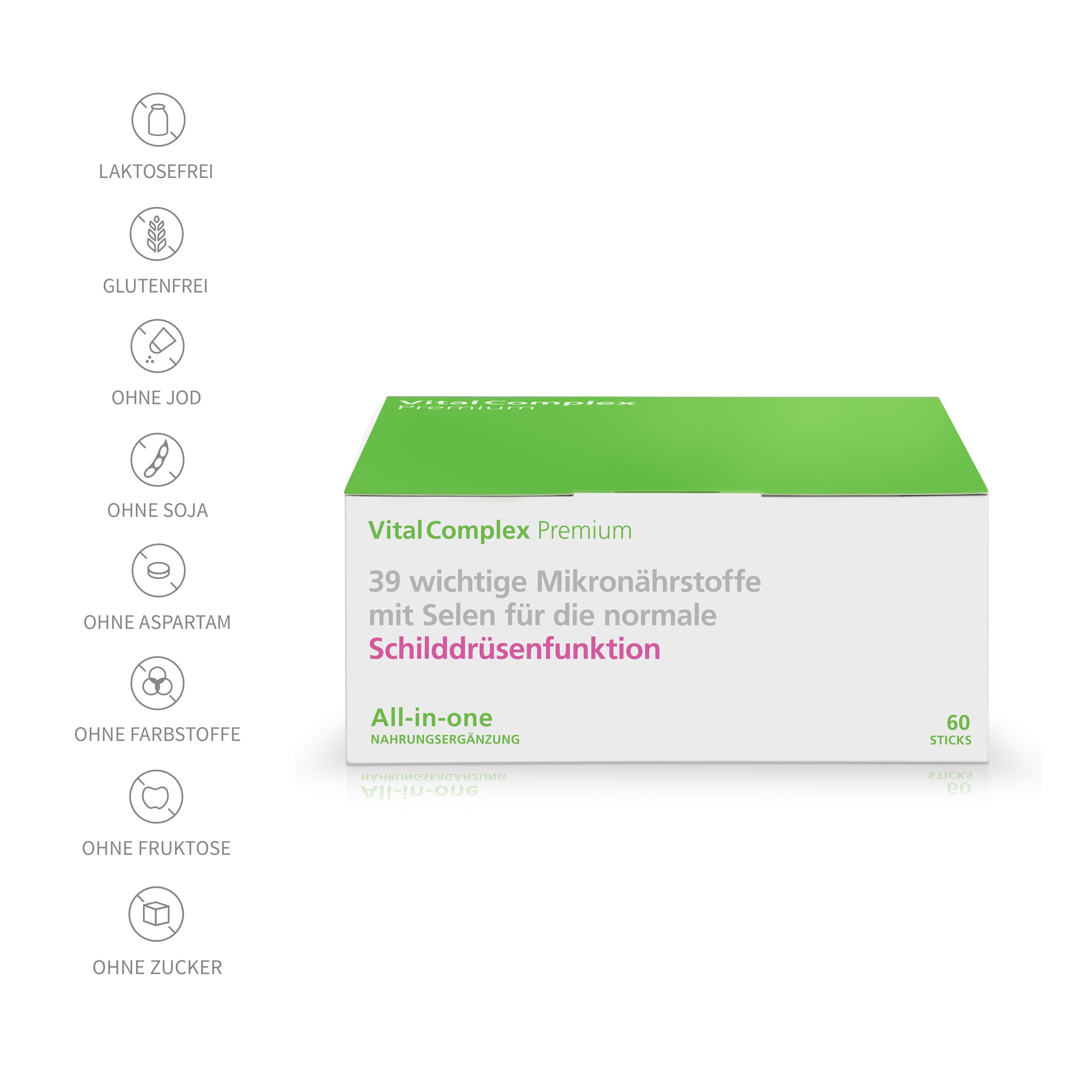 VitalComplex Premium mit Selen für die normale Schilddrüsenfunktion