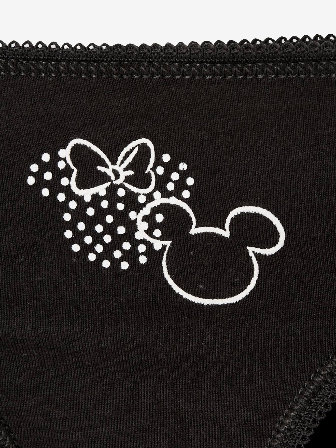 Pacote com 3 calcinhas DS Minnie® tamanho médio, brancas e estampadas.