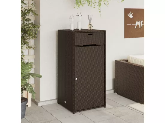 Armoire de rangement jardin marron 55x55x111 cm résine tressée