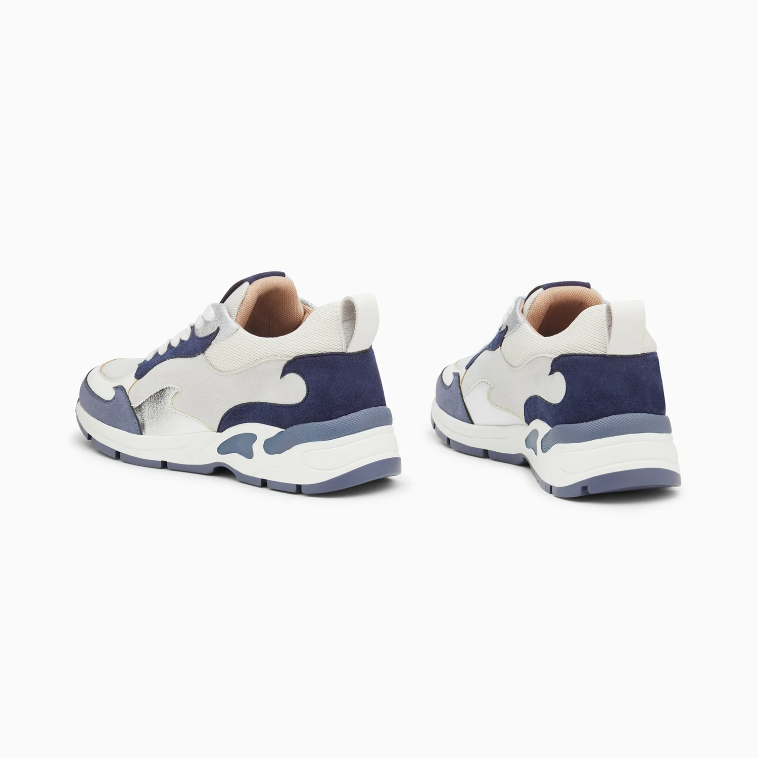 Sneakers-Baskets flamme Arya gris et bleu