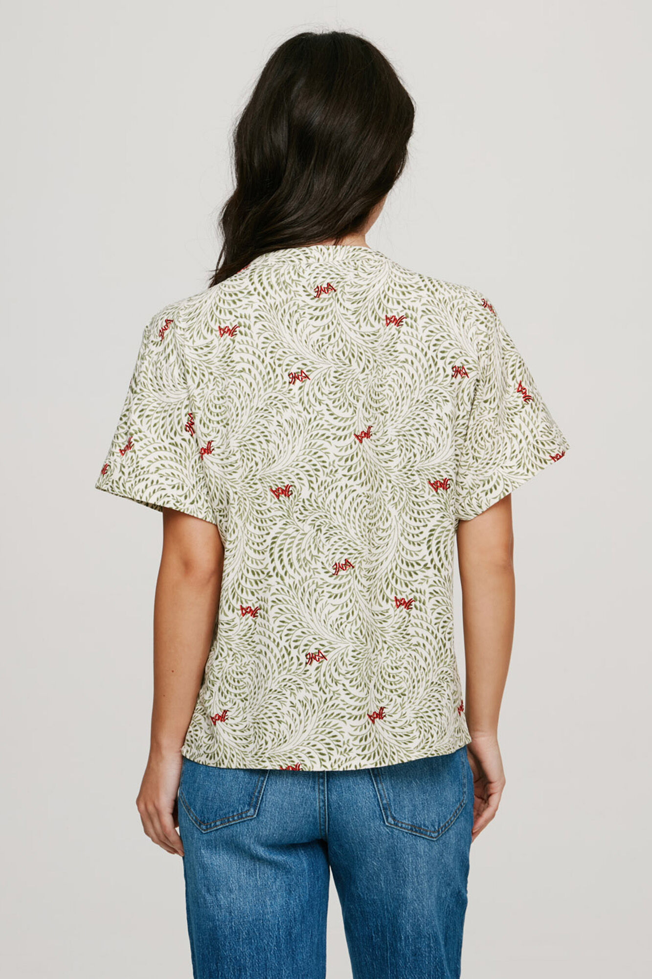 Blusa de manga curta - Cinza