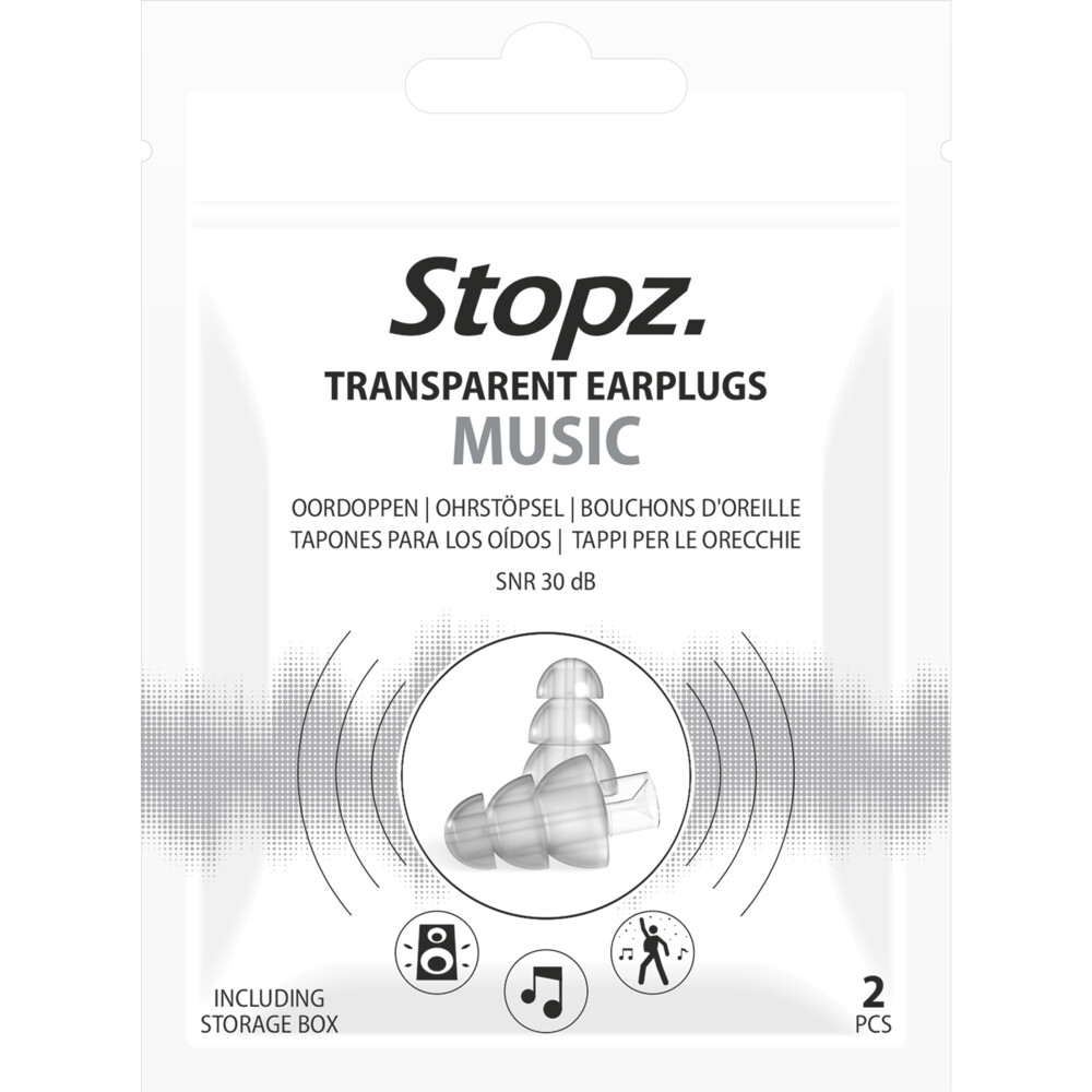 Stopz. Earplugs Music Transparant2 stuks