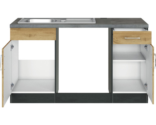 Held Furniture hoekkeuken zonder apparatuur Sorrento 210 cm eiken mat gedemonteerd omkeerbaar model 1014.6282