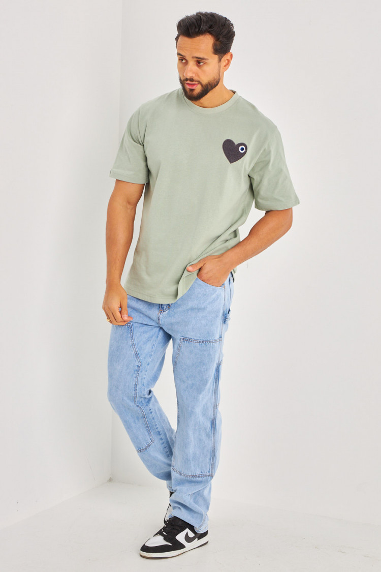 Jeans baggy poche cargo bleu