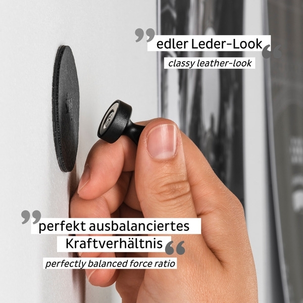 silwy® Flex Magnethaken inkl. Metall-Nano-Gel-Pads 5 cm 8-tlg. schwarz