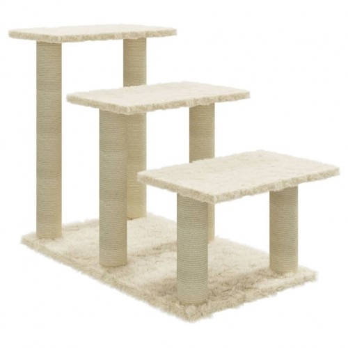 Arranhador para gatos Vidaxl em formato de escada, cor creme