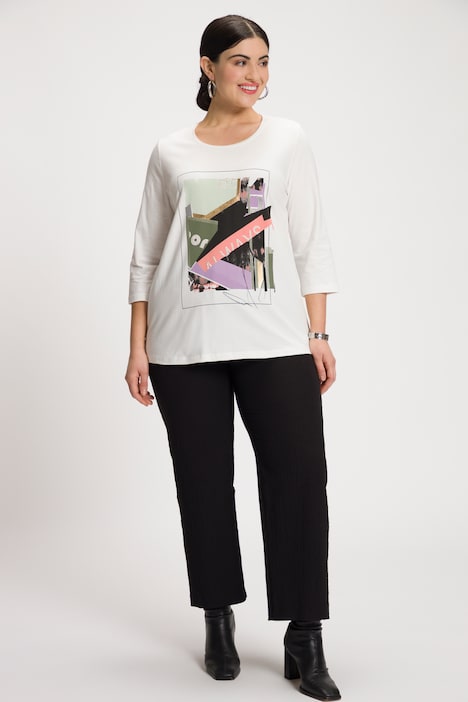 Shirt, Blüten, Classic, Rundhals, 3/4-Arm