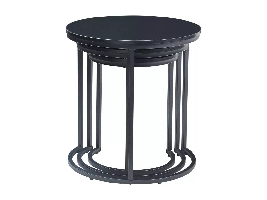 Lot de 3 tables basses gigognes Ulricehamn noir [en.casa]