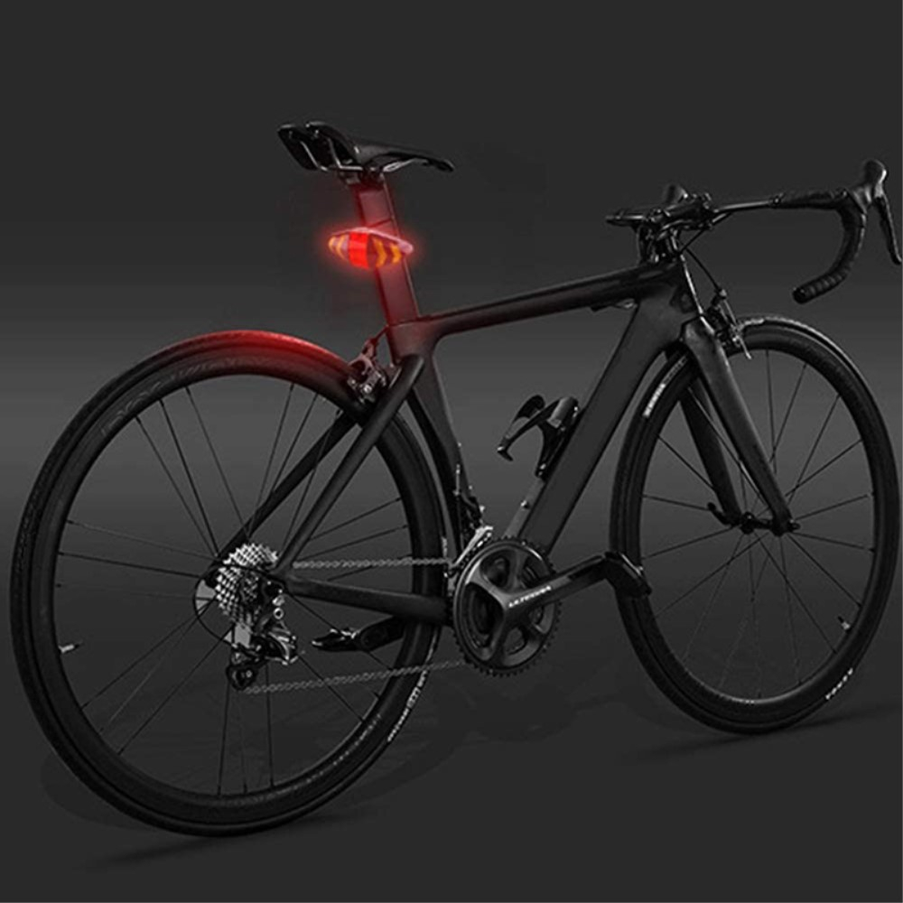 2in1 Wiederaufladbares USB Velo Fahrrad Blinker Rücklicht LED Bremslicht Warnlicht (Spritzwasserfest)
