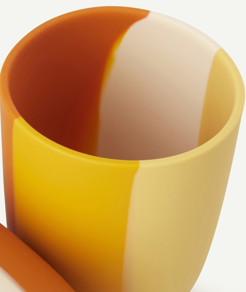 GRECH & CO.LOT DE 2 VERRES ORANGE ENFANT EN SILICONE