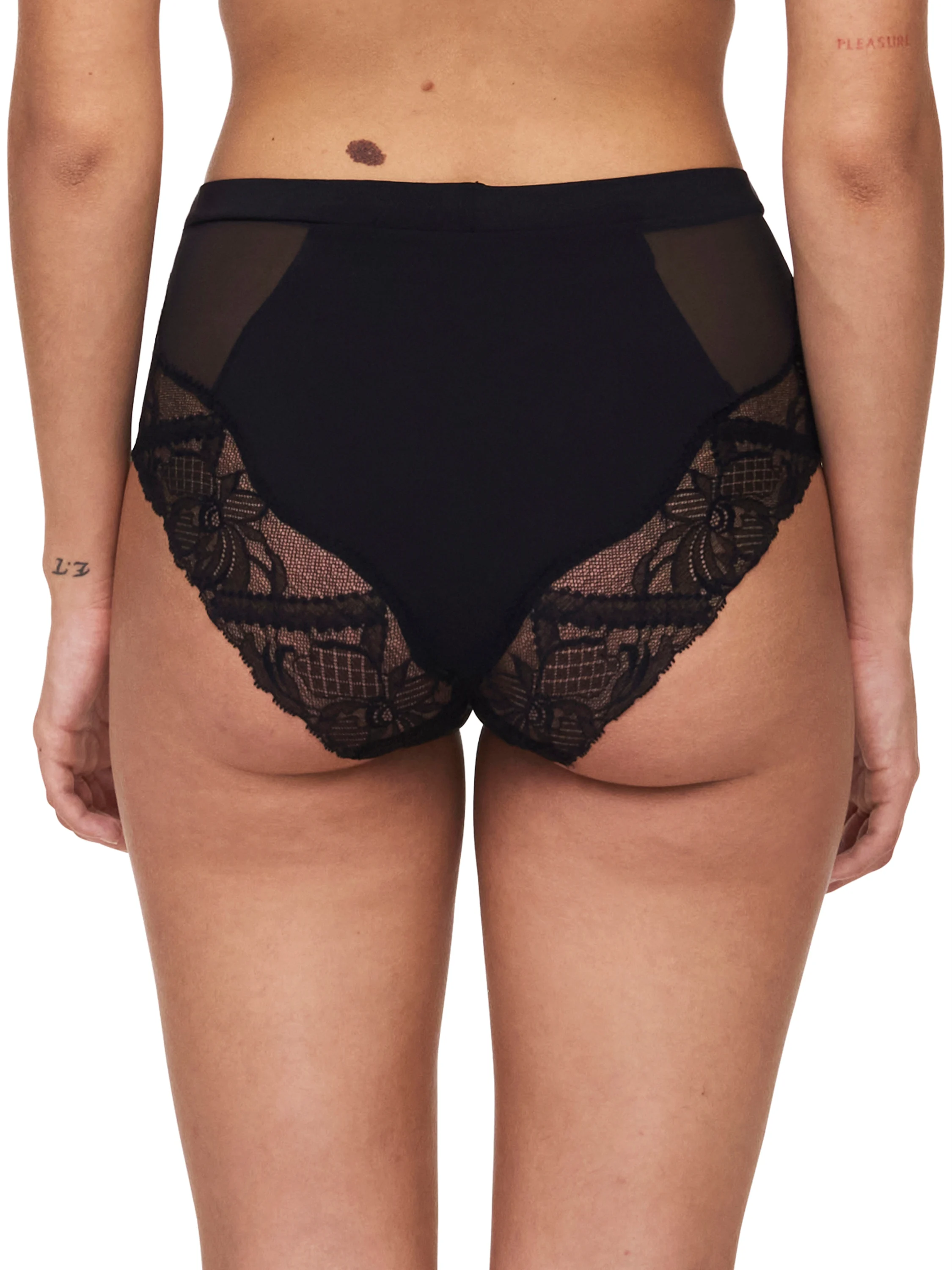 ORANGERIE DREAM - Culotte taille haute avec dentelle de leavers | Noir