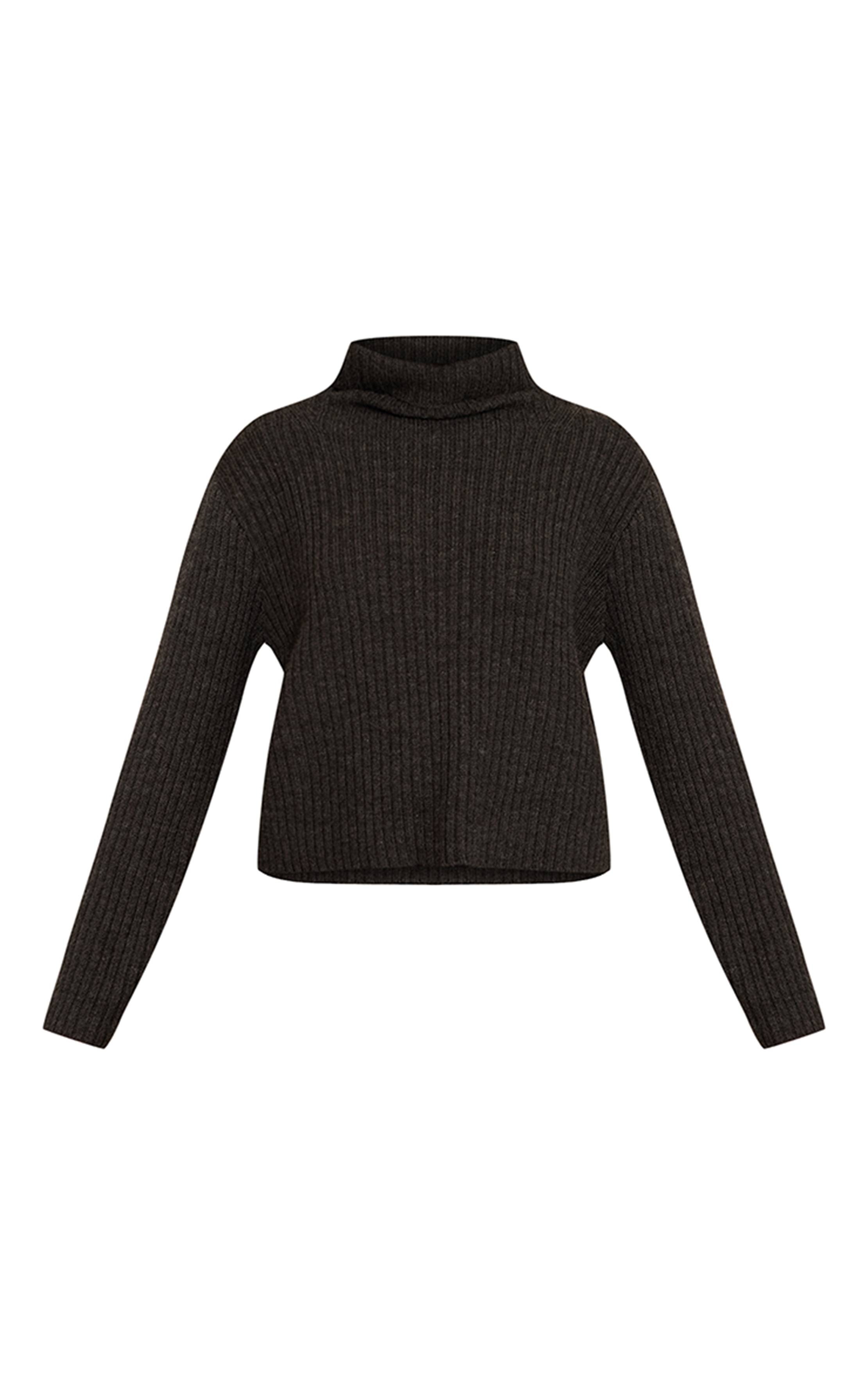 Gris Synthétiquell Col Roulé En Maille