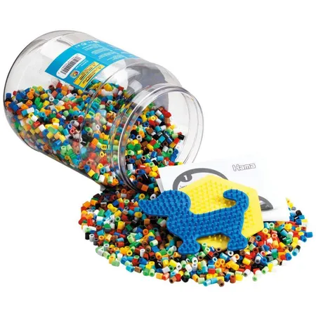 Hama Bügelperlen Dose mit ca. 7000 Perlen, blau gelb
