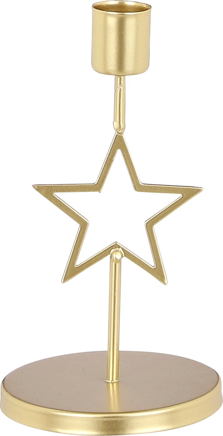 House of Seasons kandelaar Ster goud 17 x 9 x 9 cm