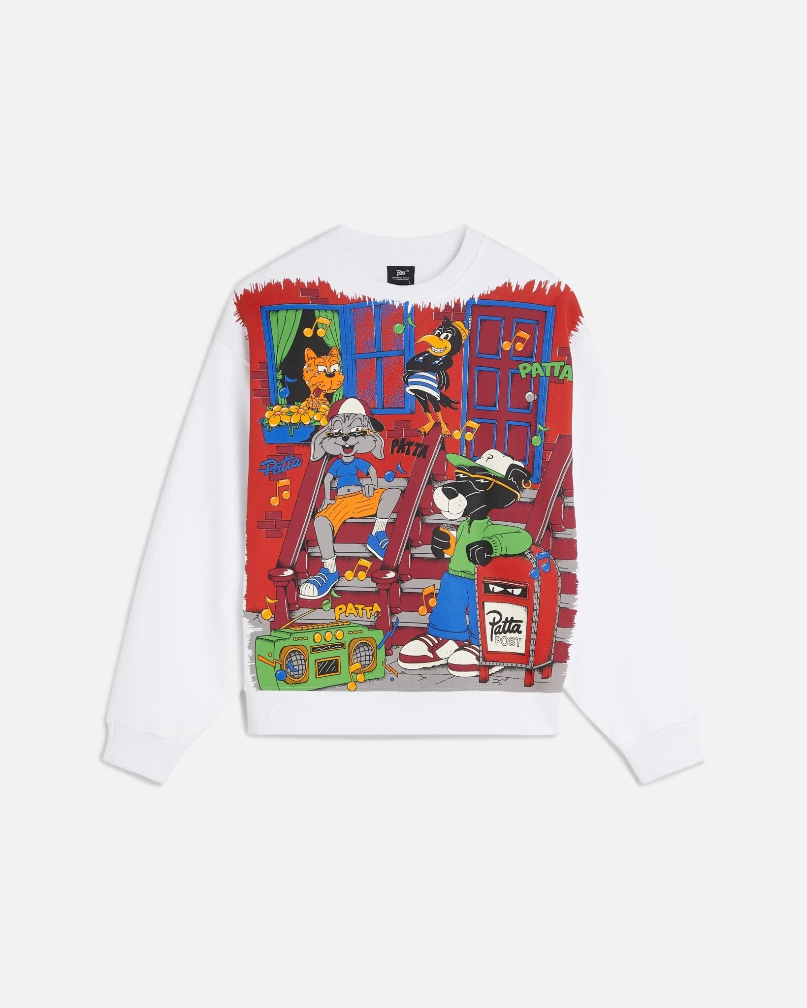 Patta Block Party Crewneck Sweater (White)