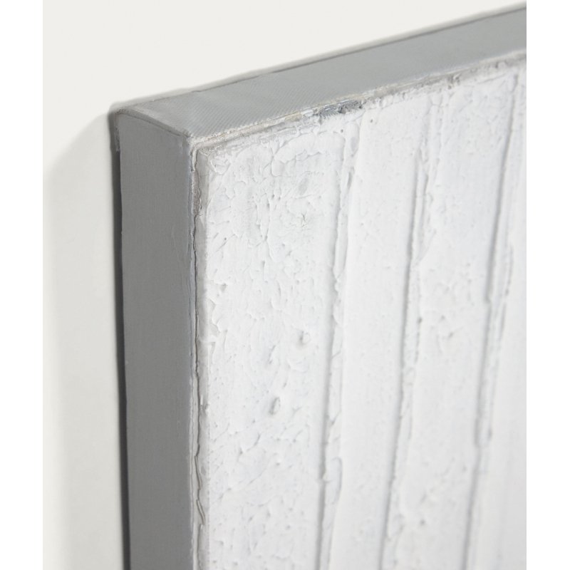 Tableau Basilisa blanc et gris 90 x 90 cm