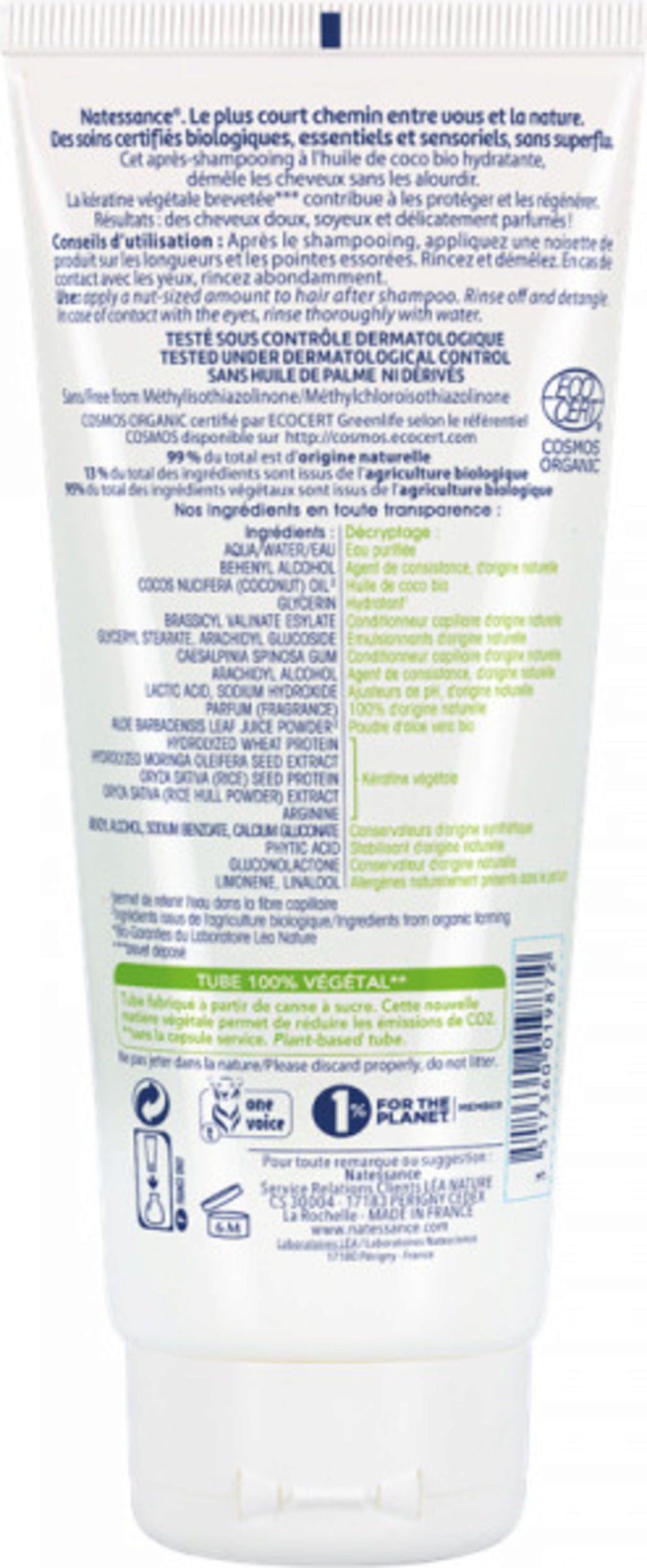 Natessance  Sanfte Spülung Kokos & Keratin, 200 ml