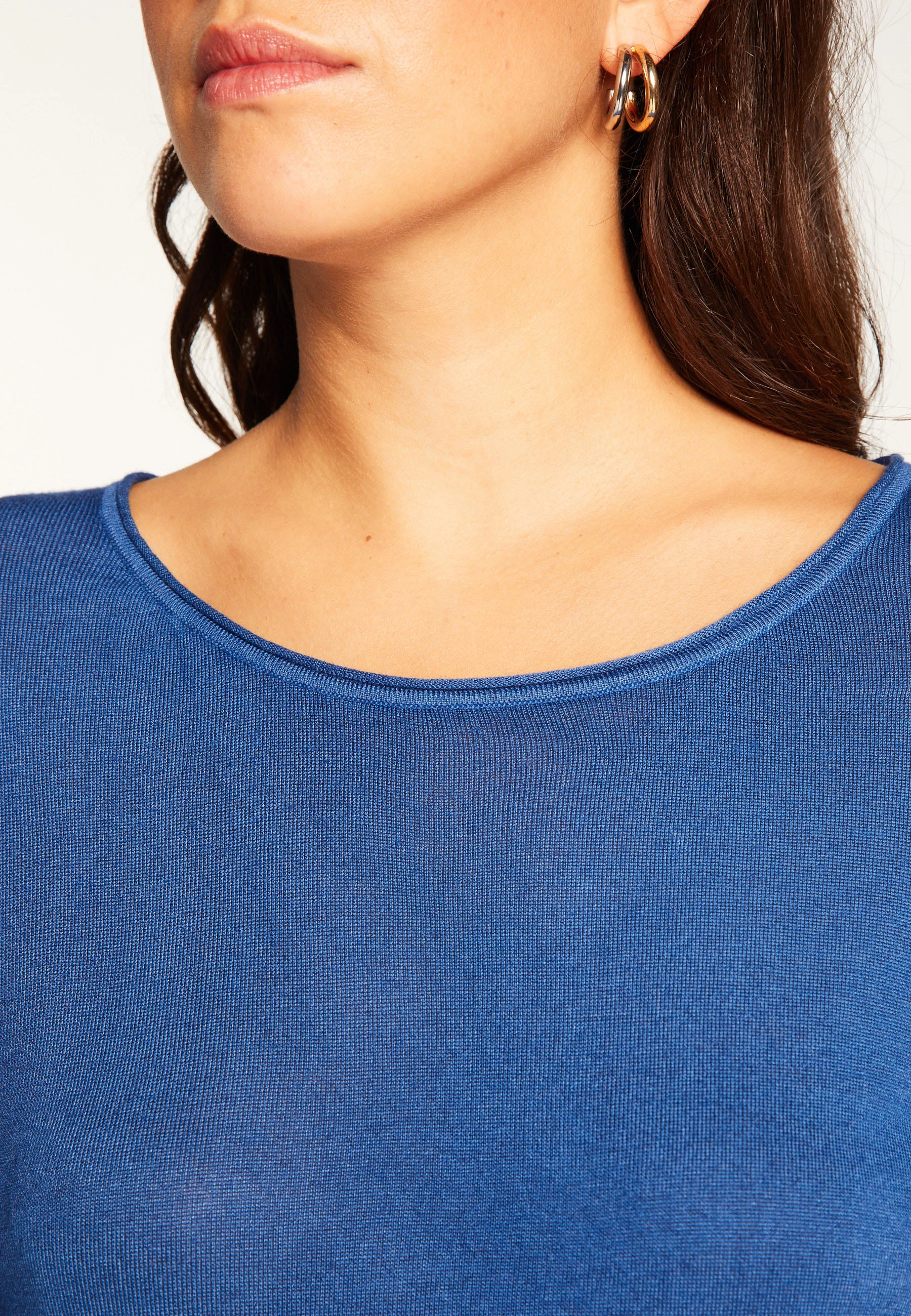 AEMILIAAH24 - T-shirt en fibre de bambou cachemire | Bleu