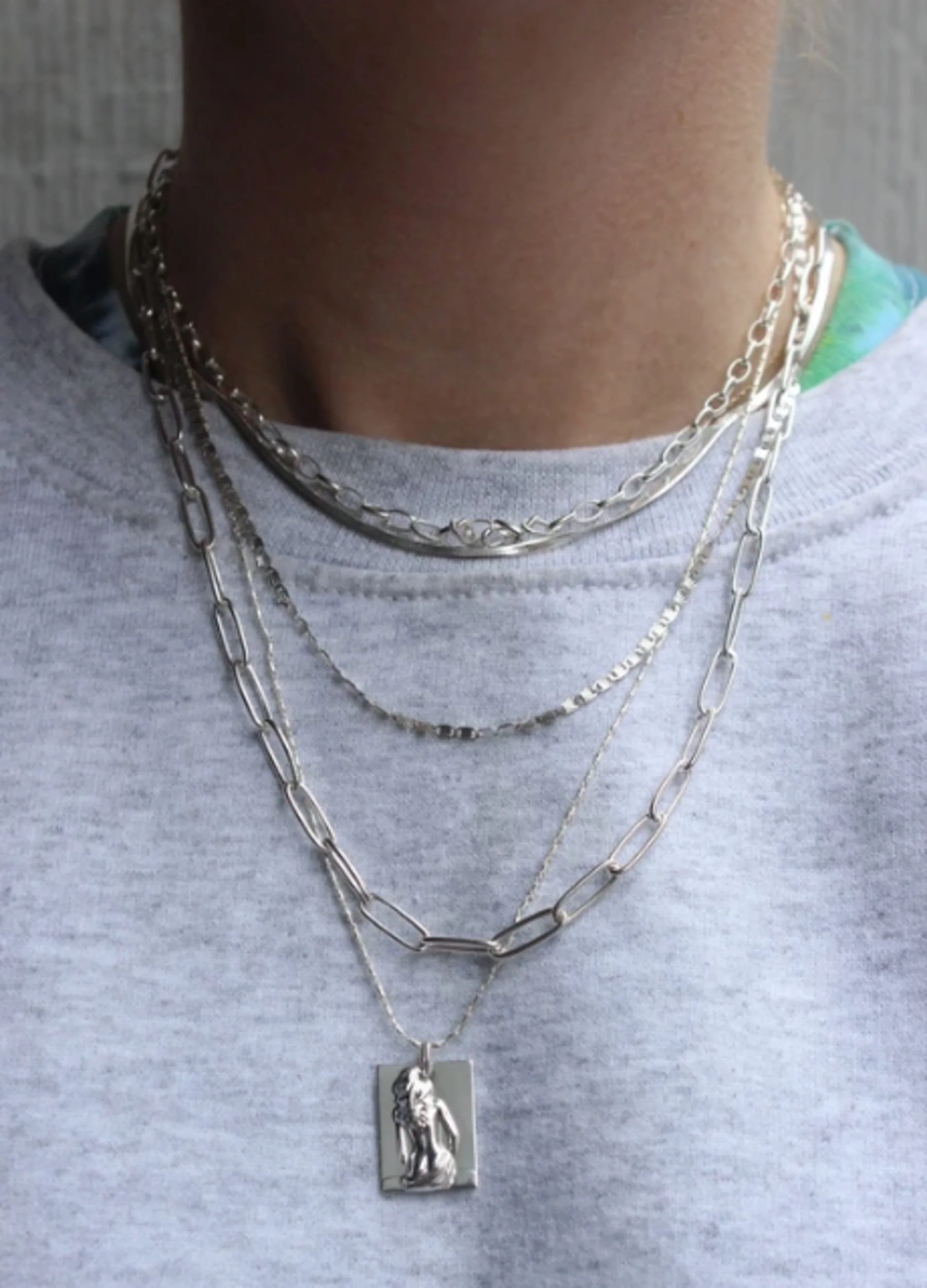 Pico  Gilly halskæde, sølvbelagt - 45 cm