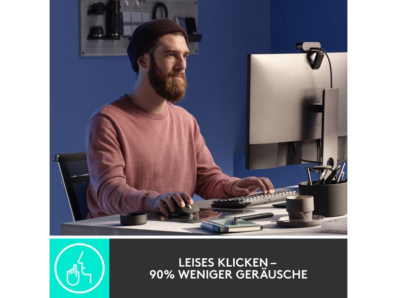 Logitech Maus MX Master 3S Pale Grey Kabellose Präzisionsmaus mit «Logitech Flow»-Technologie und leisen Klickgeräuschen