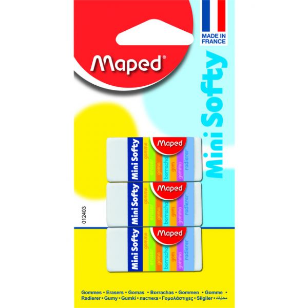 Maped 3 un. Borrachas Mini Softy