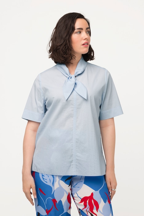Bluse, Schluppe, V-Ausschnitt, Halbarm