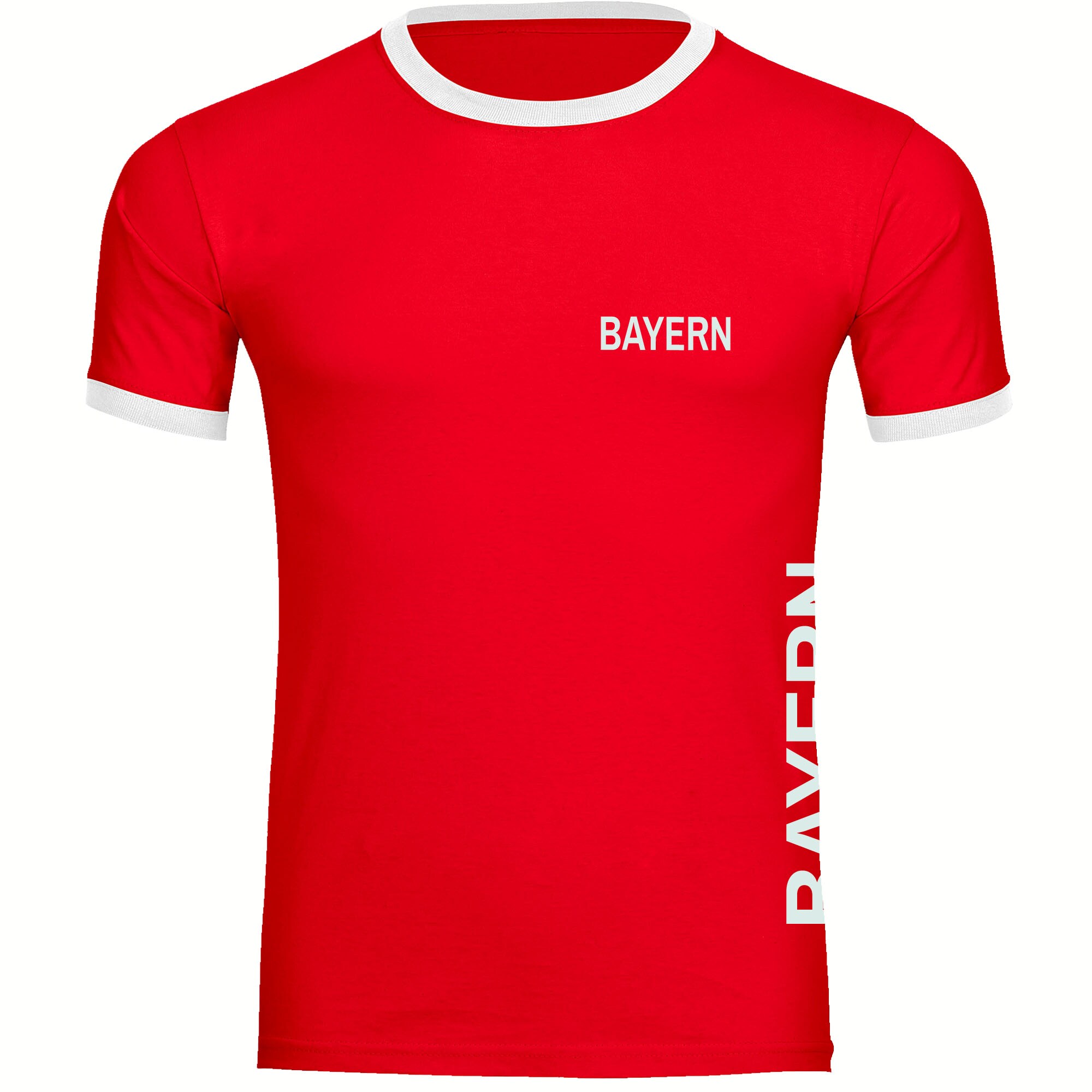 multifanshop® Kontrast T-Shirt - Bayern - Brust & Seite - Druck weiß