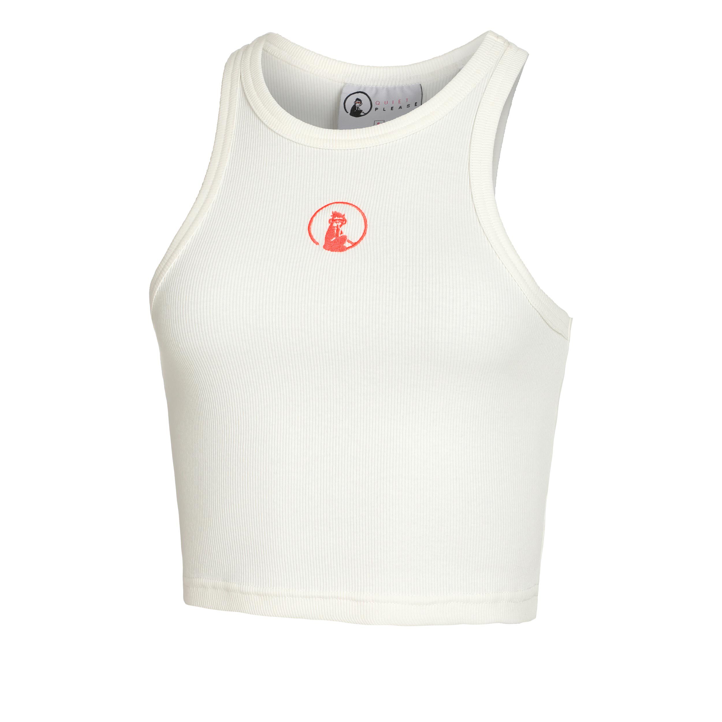 Quiet Please Crossroad Ribbed Débardeur Tank Top Femmes - Blanc
